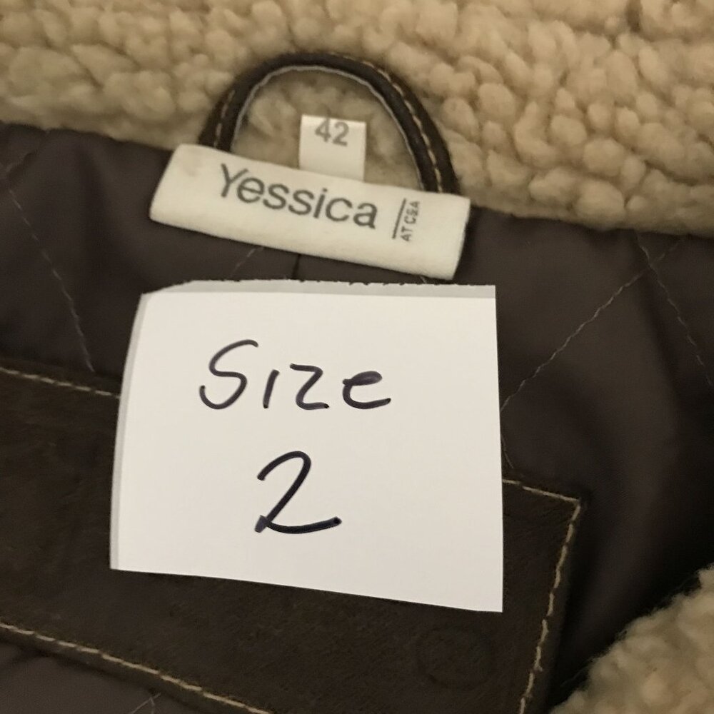 Womens Pennylane Coat Size 2 Long Brown Leather Mid Length - Picture 13 of 14